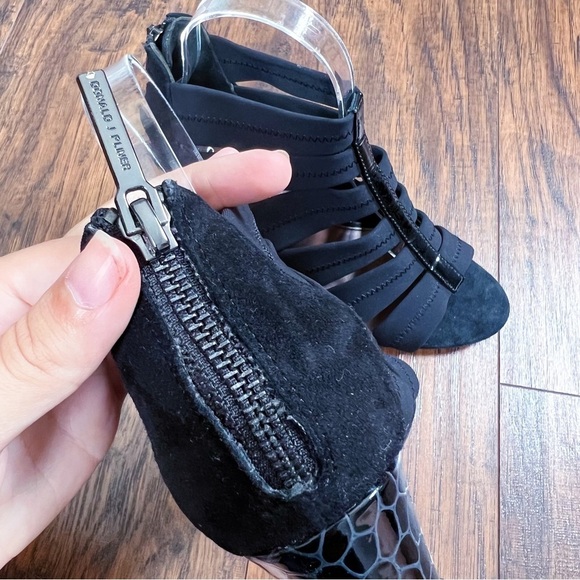 Donald J Pliner • Jada Stretch Wedge Sandal black cage gladiator heel - Picture 9 of 12